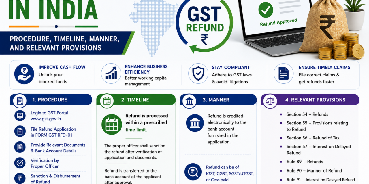 GST Refund in India — Procedure, Timeline, Manner, and Relevant Provisions
